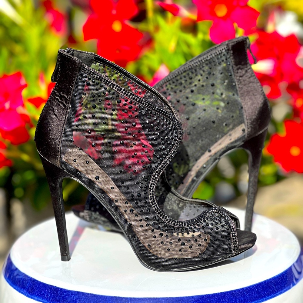 Lady Couture Mesh Embellished High Heels- WS24
